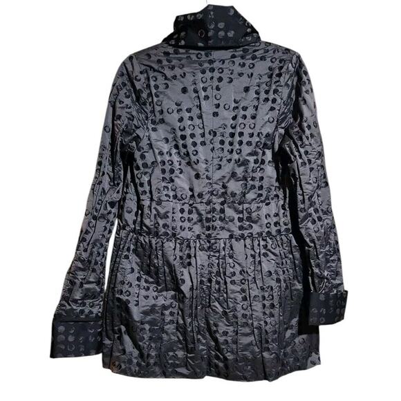 Woman’s Lightweight Black Gray Blazer/Jacket/Coat Dotted Collared Buttons Size 8 - Picture 5 of 10